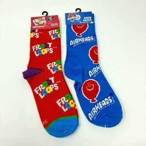 Airheads Kellogg’s Fruit Loops Kids Crew Socks Ages 7-10 Fun Colorful Socks NWT